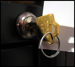 locked file cabinet key  (cc by laurelrusswurm)